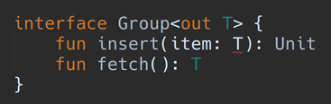 An error caused by making the type parameter out, but including it as a function argument.