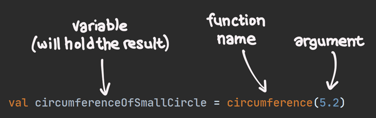 val circumferenceOfSmallCircle = circumference(5.2)