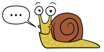 Cartoon drawing of a snail.