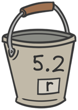 A bucket with the value 5.2